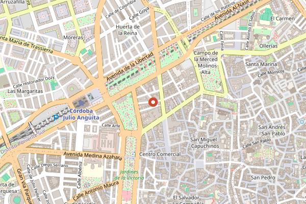 Map showing The Golden Stack in Córdoba