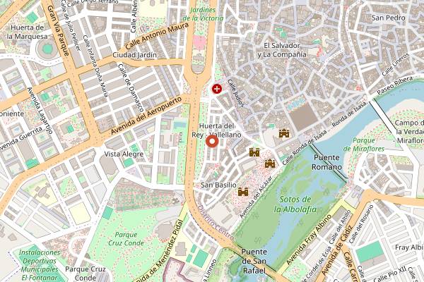 Map showing La Perla Azul in Córdoba