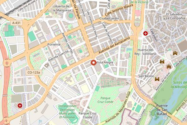 Map showing Pizzería Verde Rucola in Córdoba