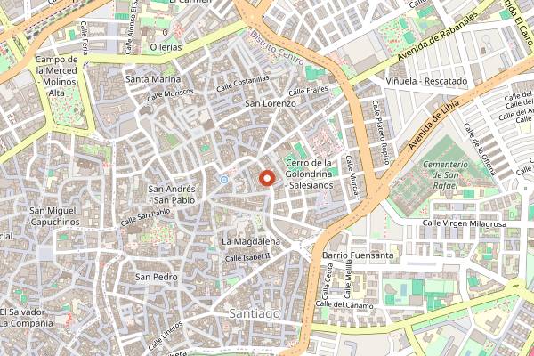 Map showing La Cuchara de San Lorenzo in Córdoba