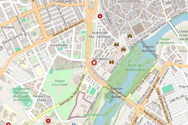 Map showing Puerta Sevilla in Córdoba
