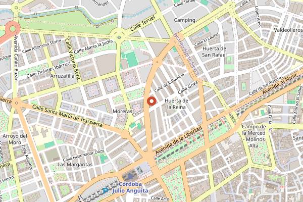 Map showing Mercado Huerta de la Reina in Córdoba