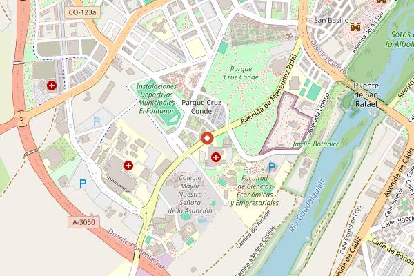 Map showing Ambigú Axerquía in Córdoba