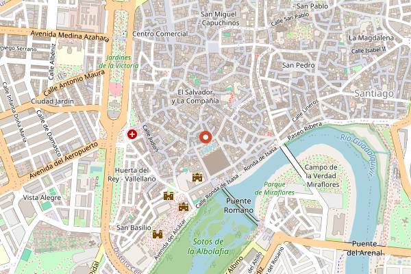 Map showing Bodegas Mezquita Céspedes in Córdoba