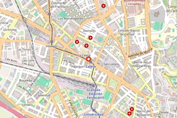Map showing Casa Ysla Piononos Beiro in Granada