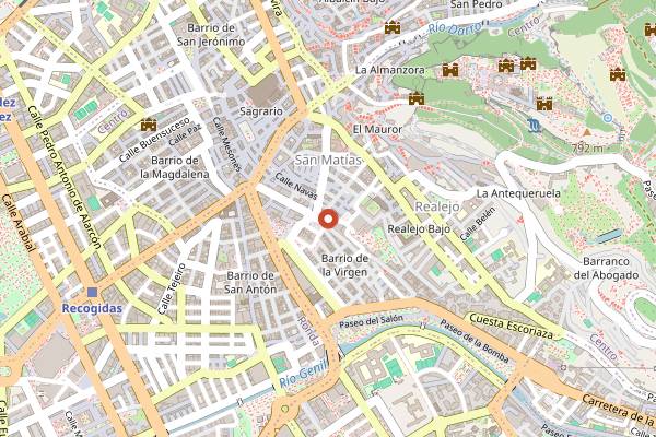 Map showing Panaderia Luque in Granada