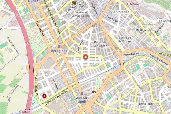 Map showing Pasteleria El Sol in Granada