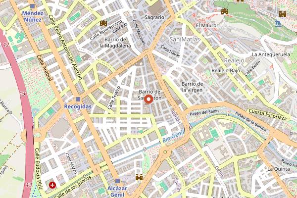 Map showing Pasteleria Flor de Lis in Granada