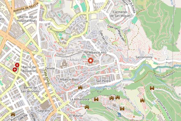 Map showing Bar Kiki San Nicolas in Granada