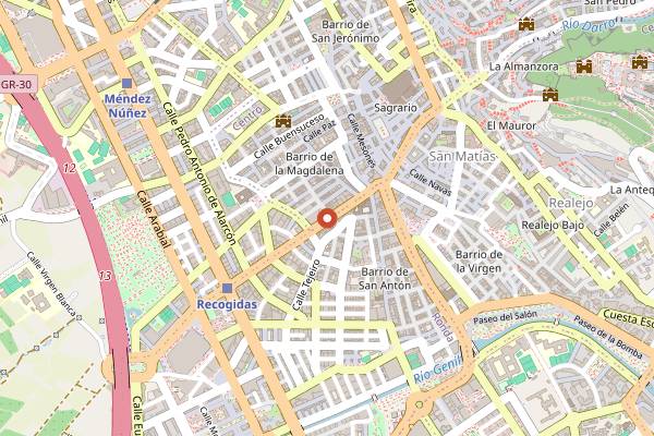 Map showing Bar Pez Gato in Granada