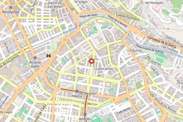 Map showing La Grande Cerveza in Granada