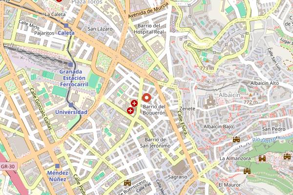 Map showing La Cerveza Pa Mi in Granada