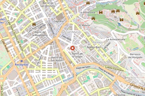 Map showing Cafe Futbol in Granada