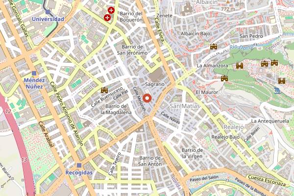 Map showing Gran Cafe Bib-Rambla Churros in Granada
