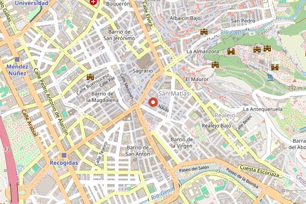 Map showing Los Diamantes Navas in Granada