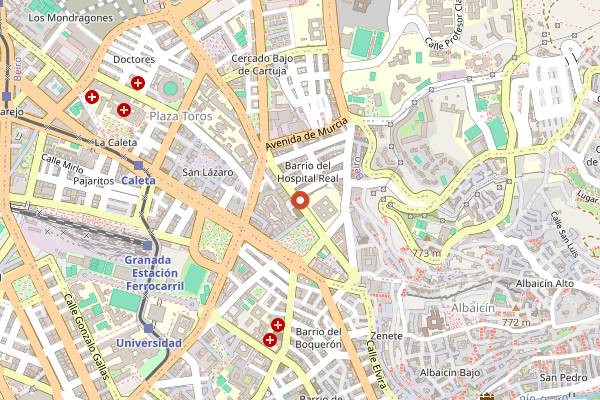 Map showing Cafeteria Capuchinos in Granada