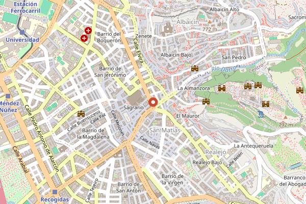 Map showing Heladeria Los Italianos in Granada