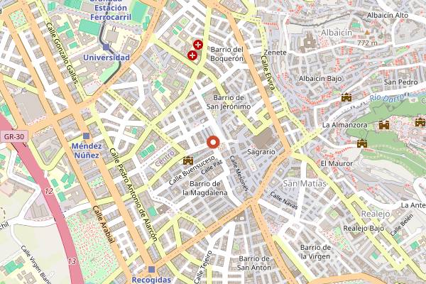 Map showing Bar Reca in Granada