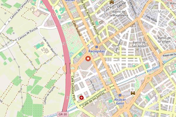 Map showing Los Diamantes Neptuno in Granada