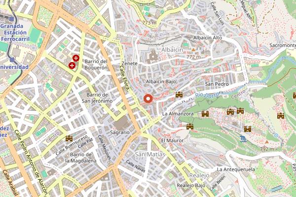 Map showing Restaurante Arrayanes in Granada