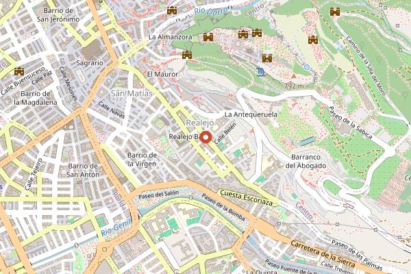 Map showing Andalusian Tapas School in Granada