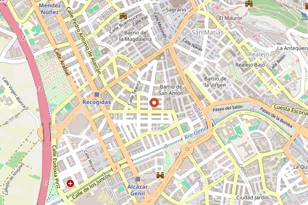 Map showing Escuela Montalban in Granada
