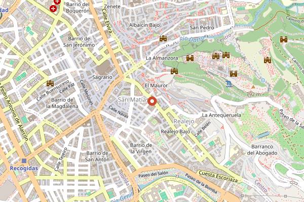 Map showing Restaurante Vegano Hicuri in Granada