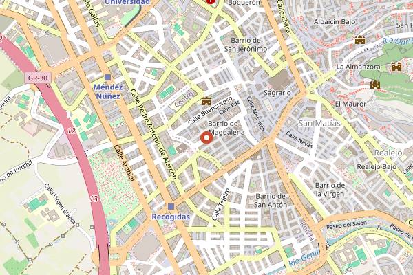 Map showing La Goma in Granada