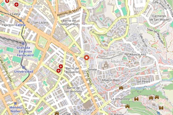Map showing Paprika in Granada