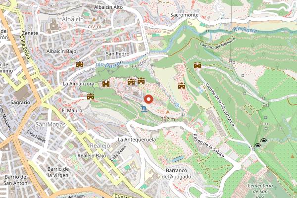 Map showing Festival Internacional de Musica y Danza in Granada
