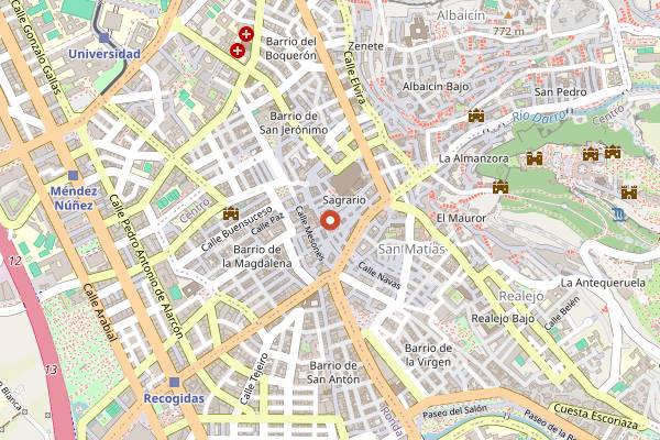 Map showing Navidad y Belenes in Granada