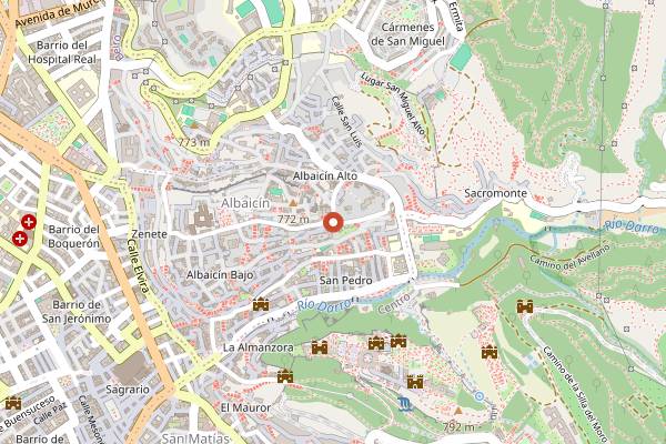 Map showing Carmen Mirador de Aixa in Granada