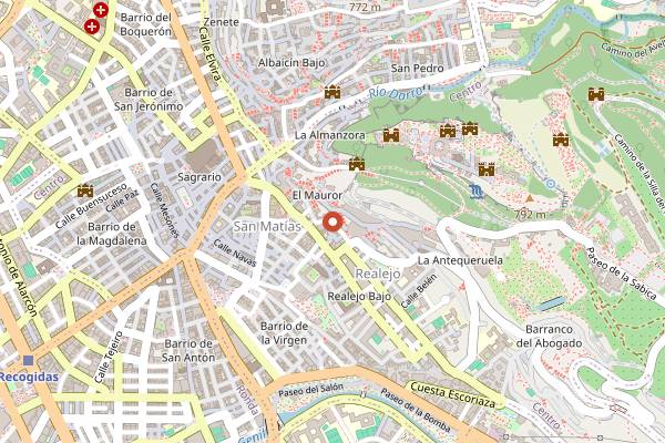 Map showing Damasqueros in Granada