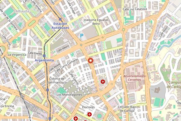Map showing Bar FM in Granada