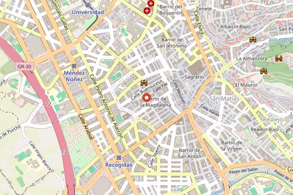 Map showing Bar Poe in Granada