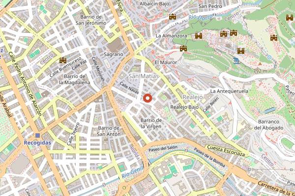 Map showing Taberna La Tana in Granada