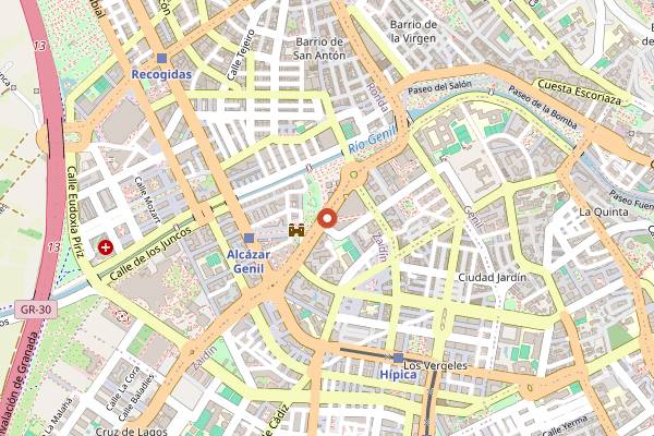 Map showing Mercadillo del Paseo del Violon in Granada