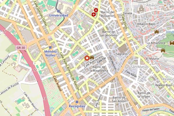 Map showing Mercado de Figares in Granada