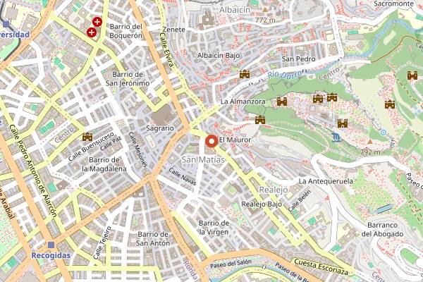 Map showing Mercado del Realejo in Granada