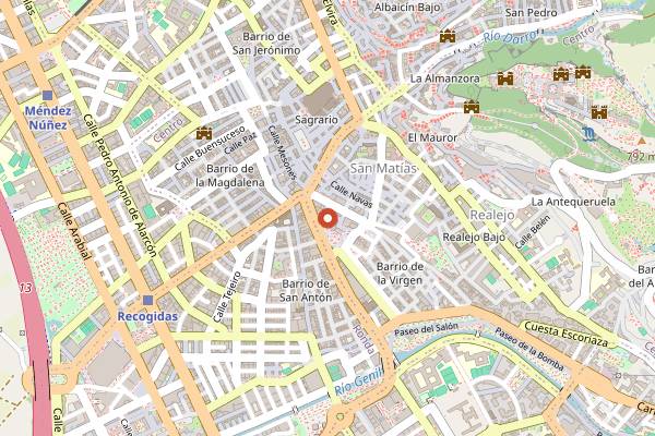 Map showing Rastro Municipal Granada in Granada
