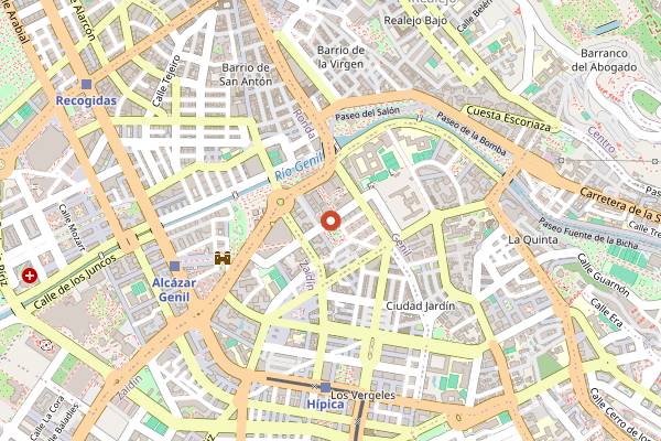 Map showing Atelier Casa de Comidas in Granada