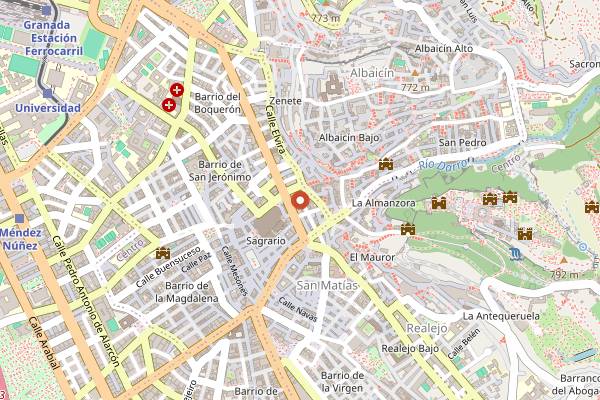Map showing Hannigan and Sons in Granada