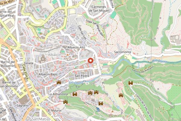 Map showing Mirador de Morayma in Granada