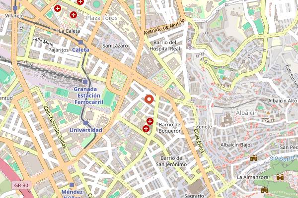 Map showing Horno de Encarnacion Hornazo in Granada