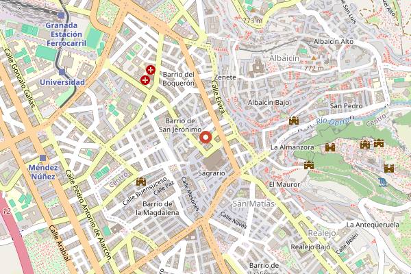 Map showing Mercado de San Agustin Counter Stalls in Granada