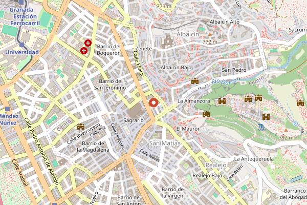 Map showing Bodega La Mancha in Granada