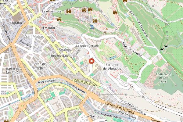 Map showing El Postigo Vinos in Granada