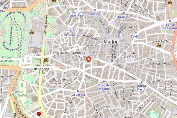 Map showing Confiteria La Campana in Madrid