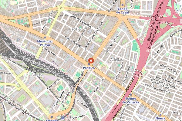 Map showing Fans Coffee & Bakery in Madrid