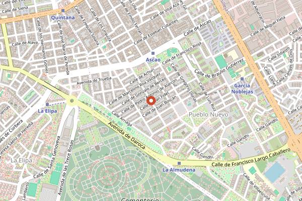 Map showing John Torres Panadero in Madrid